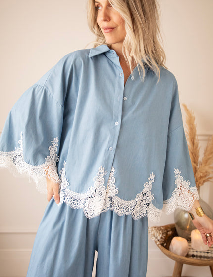 Bluse - Lucy Lace - Blau