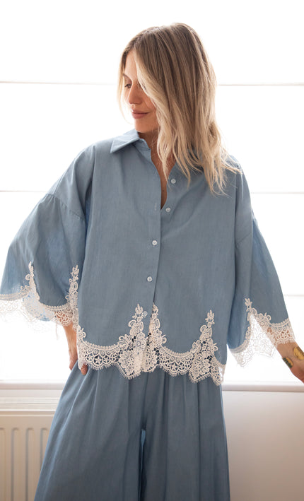 Bluse - Lucy Lace - Blau