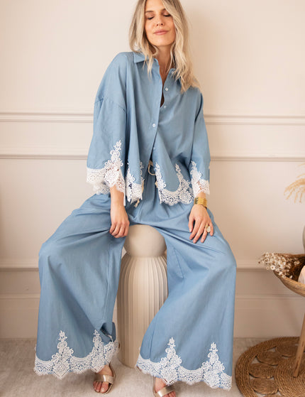 Lucy Lace Blue - Pants