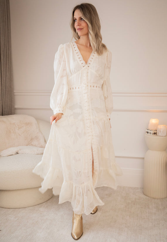 Florine Beige - Maxi Jurk