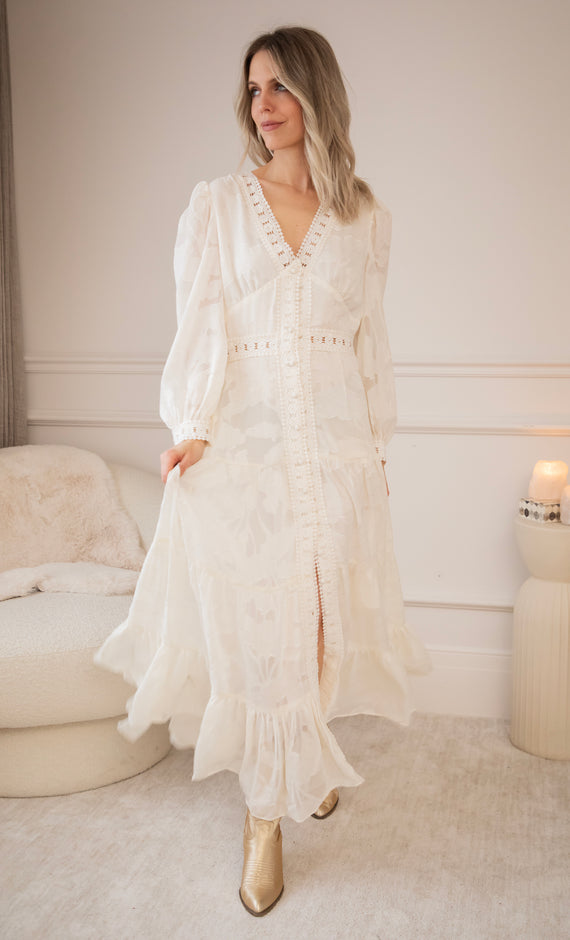 Florine Beige - Maxi Jurk