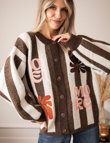 Love, Flowers & Stripes Brown/Off White - Vest