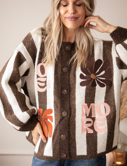 Love, Flowers & Stripes Brown/Off White - Vest