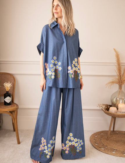 Bloom Below Dark Blue - Blouse
