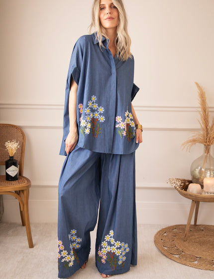 Bloom Below Dark Blue - Blouse