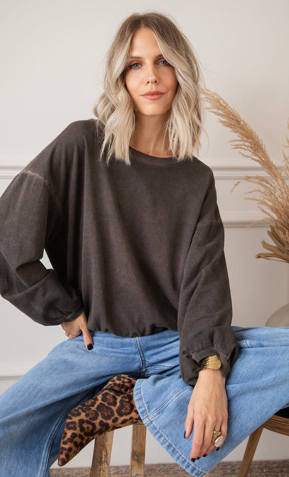 Pullover - Easy Days - Dunkelgrau