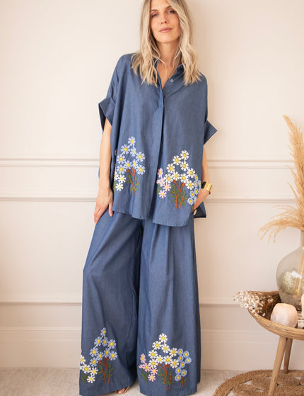 Bloom Below Dark Blue - Blouse