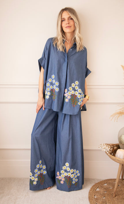 Bloom Below Dark Blue - Pants