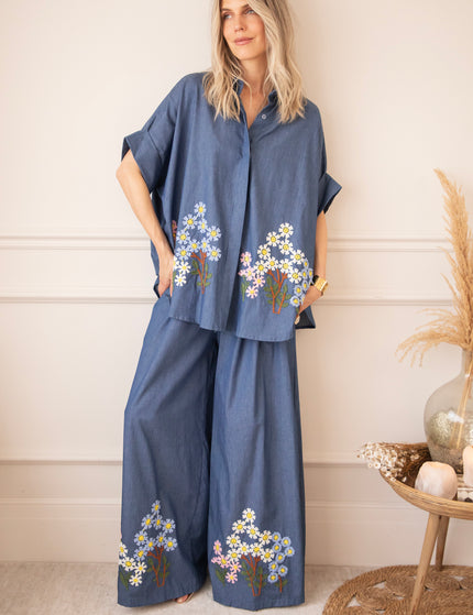 Bloom Below Dark Blue - Blouse