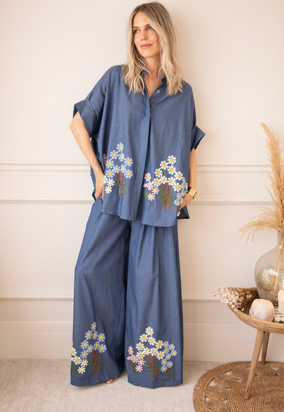 Bloom Below Dark Blue - Blouse