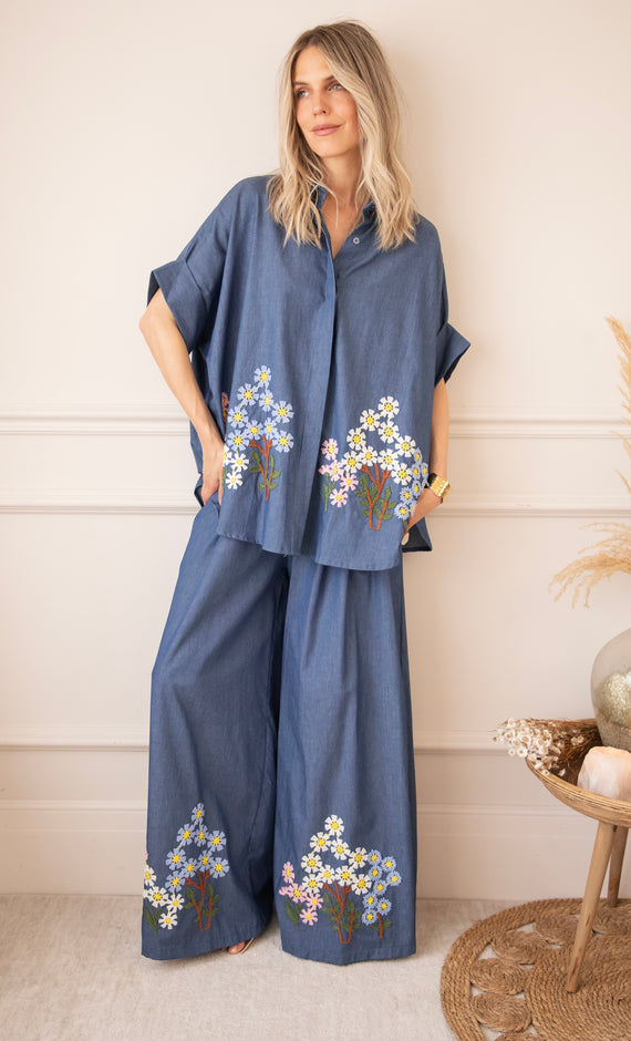 Bloom Below Dark Blue - Blouse