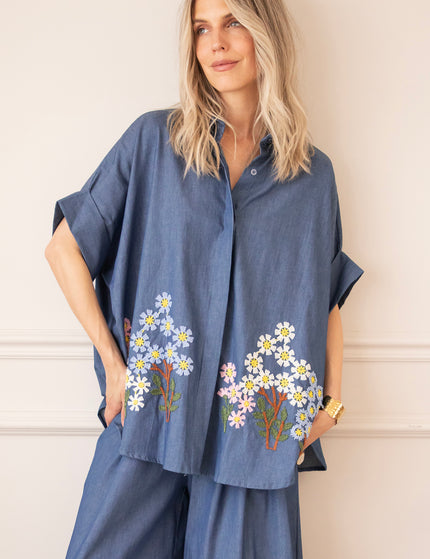 Bloom Below Dark Blue - Blouse
