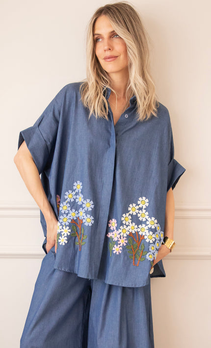 Bloom Below Dark Blue - Blouse