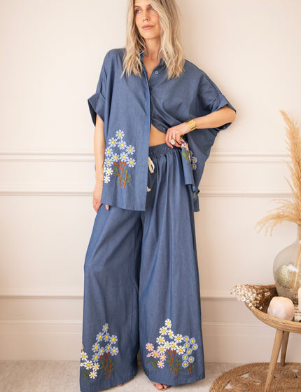 Bloom Below Dark Blue - Blouse