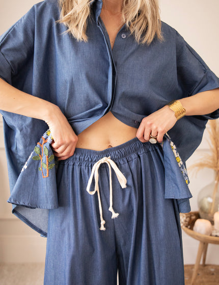 Bloom Below Dark Blue - Blouse