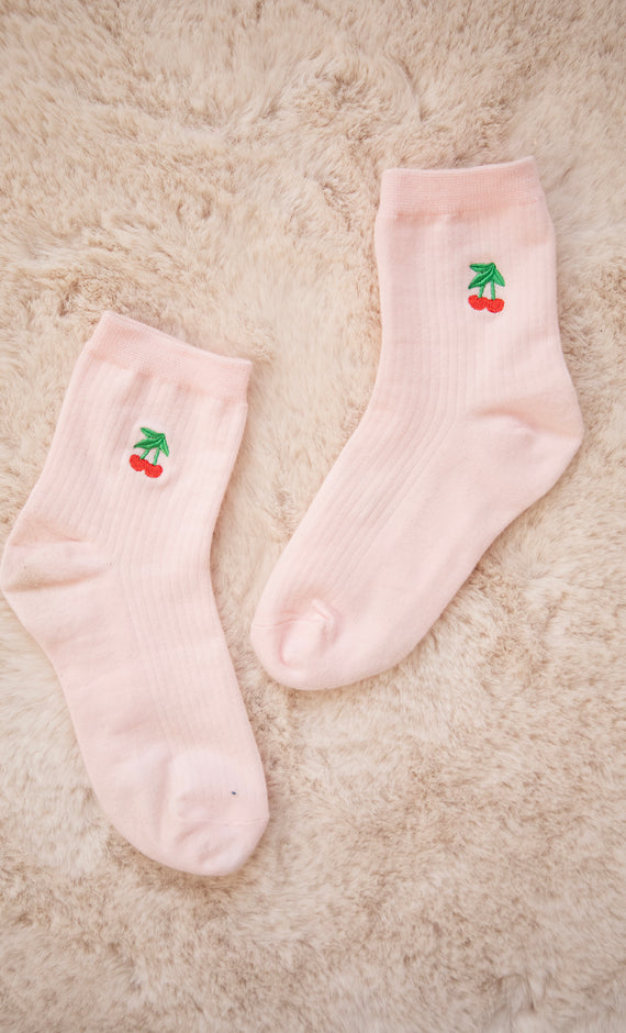 Lotty Cherry Baby Pink - Sokken