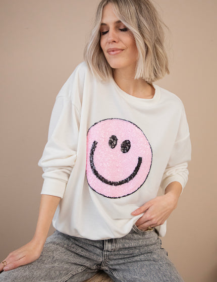 Pullover - The One With The Smile - Weiß/Rosa