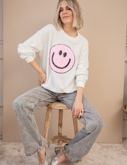 Pullover - The One With The Smile - Weiß/Rosa