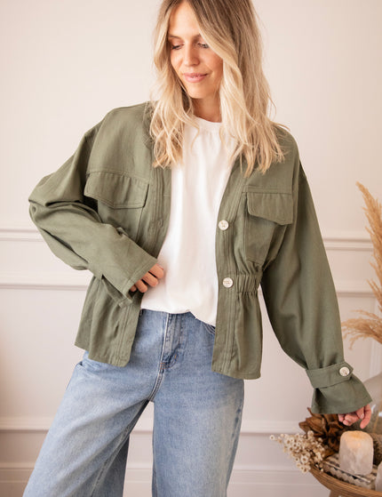 Gathered Grace Kaki - Jacket