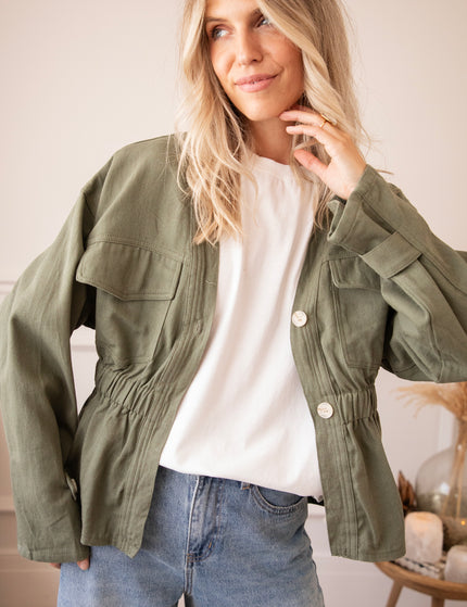 Gathered Grace Kaki - Jacket