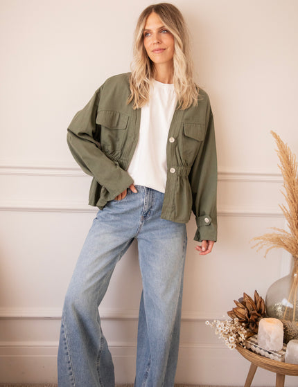 Gathered Grace Kaki - Jacket