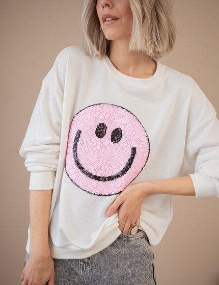 Pullover - The One With The Smile - Weiß/Rosa