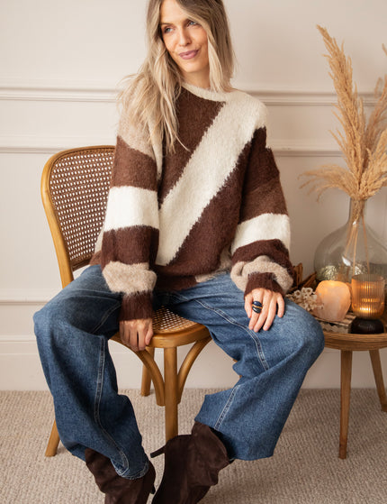 Mia Mosaic Taupe/Brown - Sweater