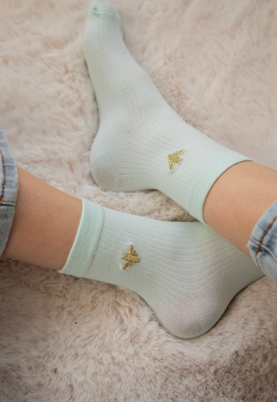 Lotty Bee Mint - Sokken