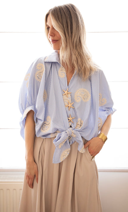 Starfish Stripes Blue - Blouse