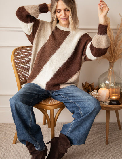 Mia Mosaic Taupe/Brown - Sweater