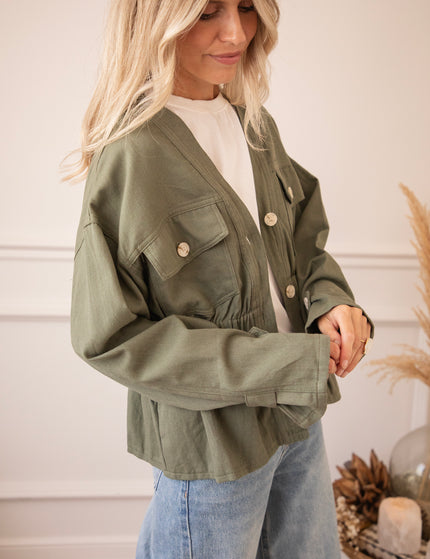 Gathered Grace Kaki - Jacket