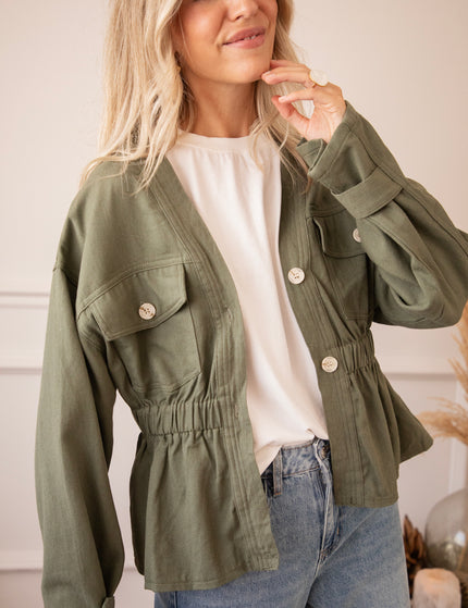 Gathered Grace Kaki - Jacket