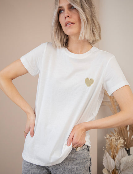 Beating Heart White/Gold - T-Shirt