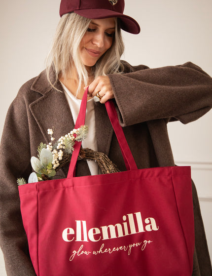 Glow Wherever You Go Bordeaux - Canvas Tas