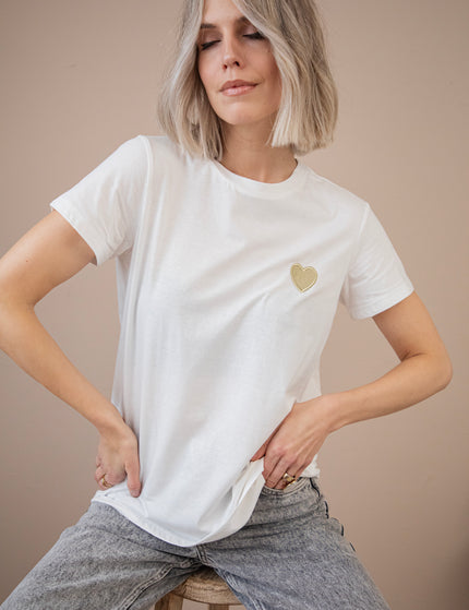 Beating Heart White/Gold - T-Shirt