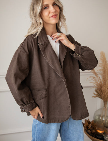 Bomber Blazer Denim Brown - Jacket
