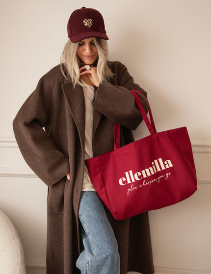 Glow Wherever You Go Bordeaux - Canvas Tas