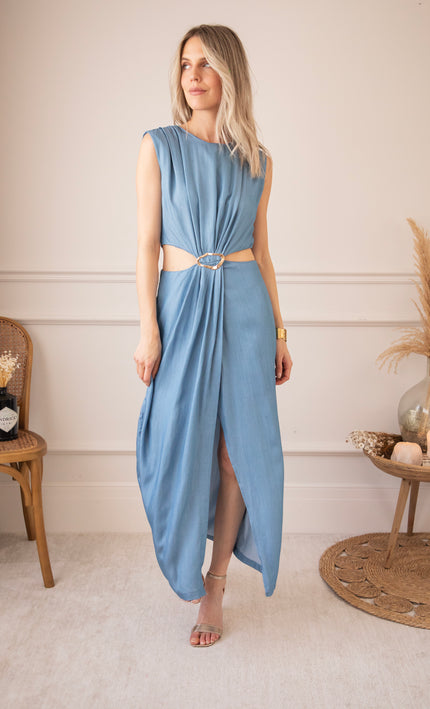 Cut-Out Cassandra Blue - Maxi Dress