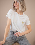 Beating Heart White/Gold - T-Shirt