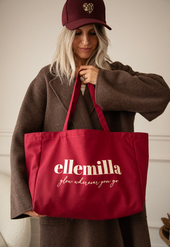 Glow Wherever You Go Bordeaux - Canvas Tas
