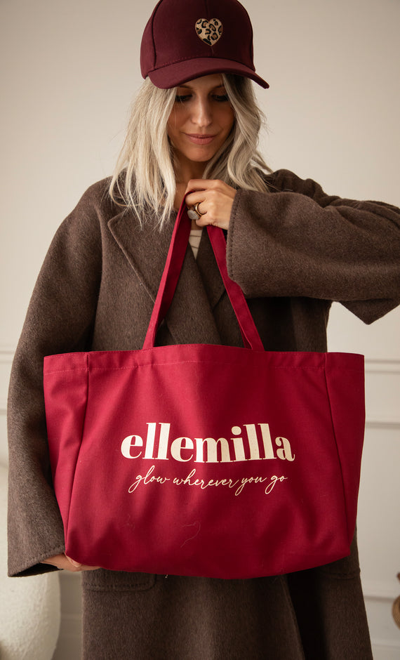 Glow Wherever You Go Bordeaux - Canvas Tas