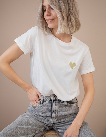 Beating Heart White/Gold - T-Shirt