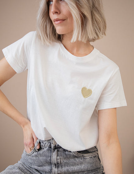 Beating Heart White/Gold - T-Shirt