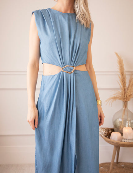 Cut-Out Cassandra Blue - Maxi Dress