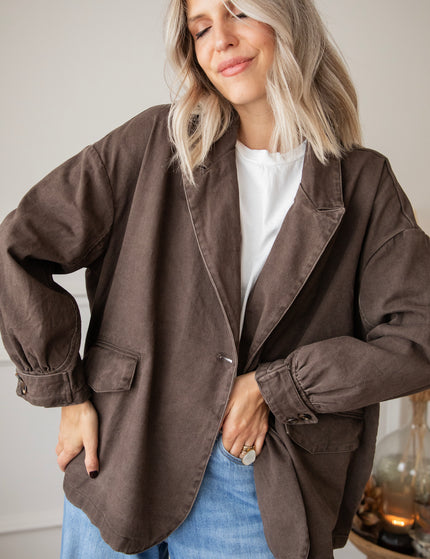 Bomber Blazer Denim Brown - Jacket
