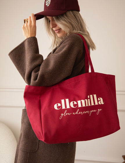 Glow Wherever You Go Bordeaux - Canvas Tas