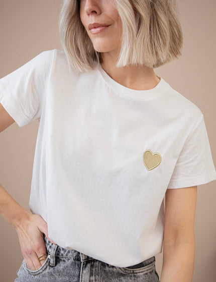 Beating Heart White/Gold - T-Shirt