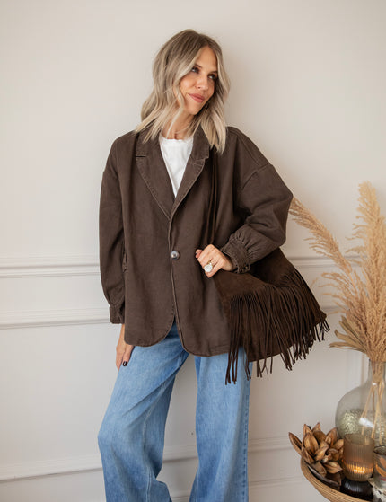 Bomber Blazer Denim Brown - Jacket