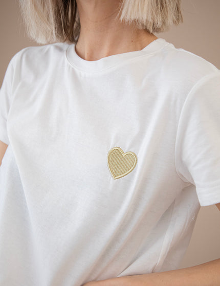 Beating Heart White/Gold - T-Shirt