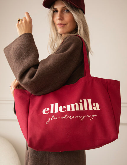 Glow Wherever You Go Bordeaux - Canvas Tas